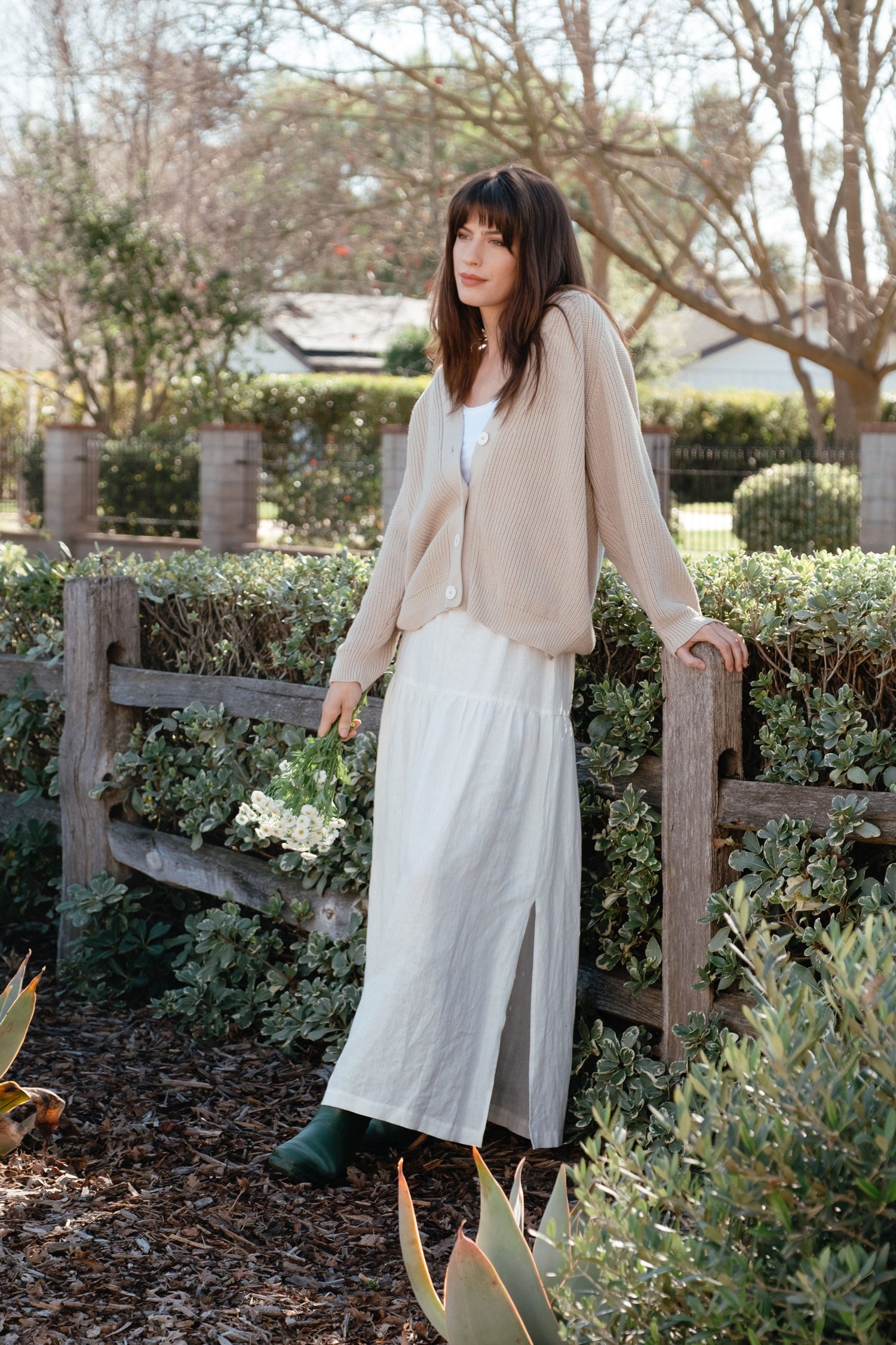 Millie Skirt/Dress in White Linen