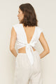 Valentina Top in White Linen