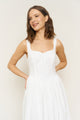 Iris Dress in White Poplin