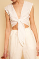 Valentina Top in White Linen