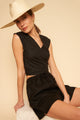 Valentina Top in Black Linen