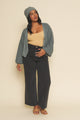 Flora Pant in Vintage Black Denim Wide Leg 39