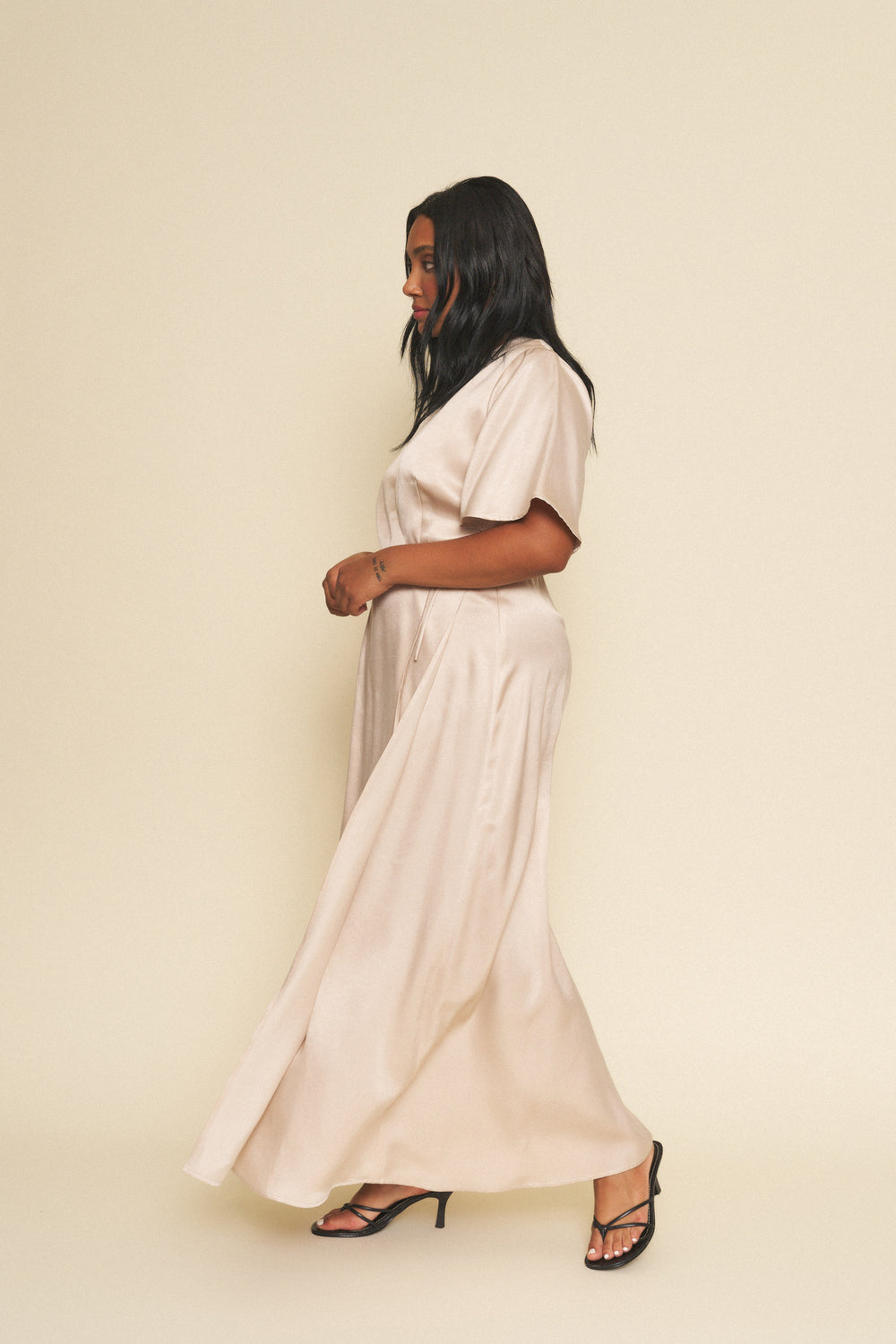 Lola Wrap Dress in Champagne - Whimsy & Row