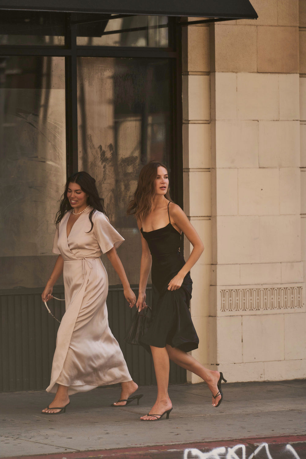 Lola Wrap Dress in Champagne - Whimsy & Row