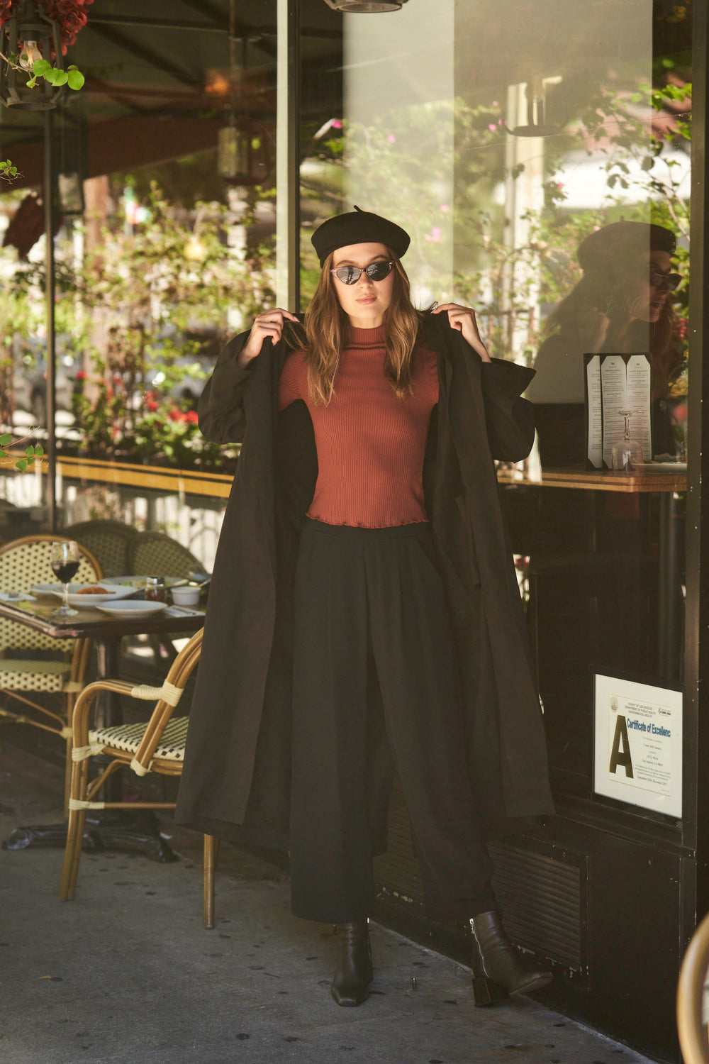 Gia Trench in Black - Whimsy & Row