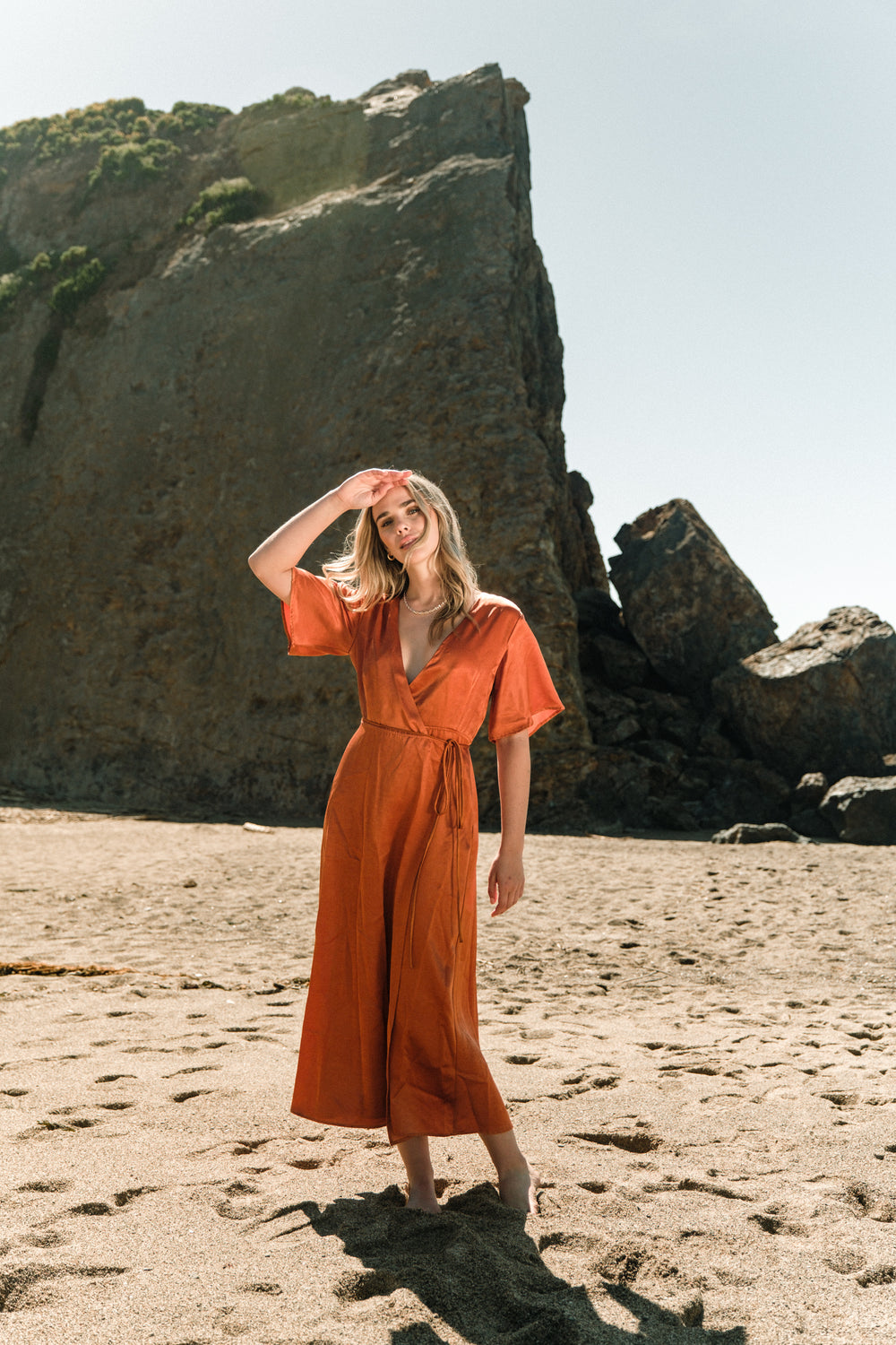 Lola Wrap Dress in Rust - Whimsy & Row