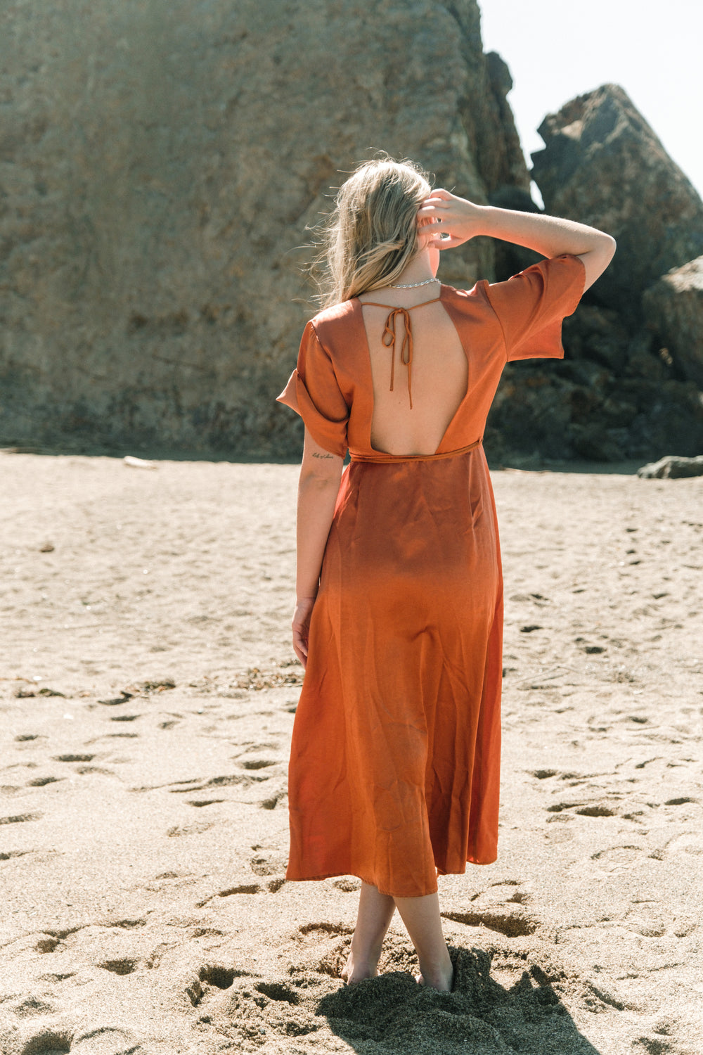 Lola Wrap Dress in Rust - Whimsy & Row