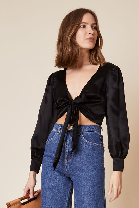 Lauren Top in Silky Black - Whimsy & Row