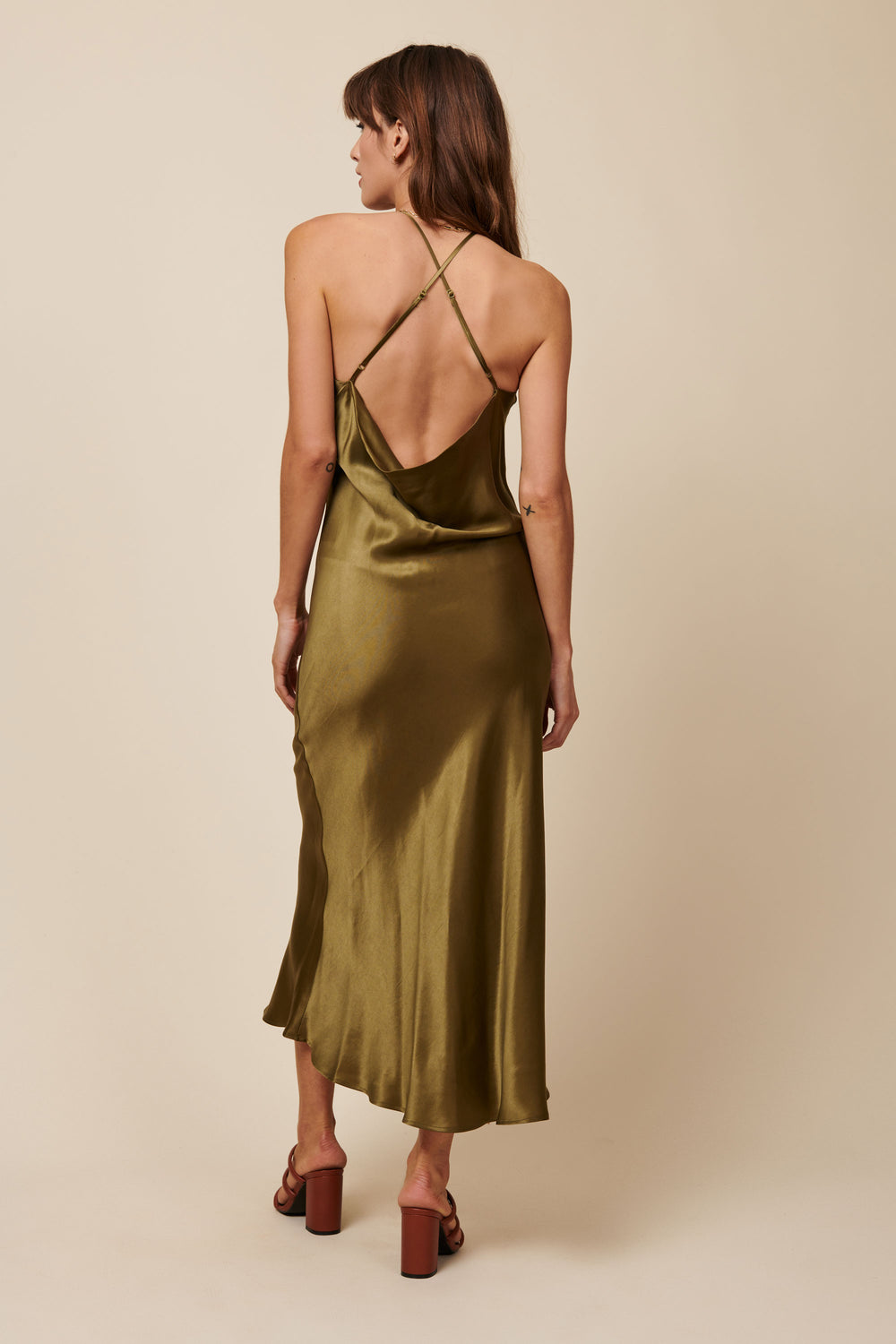 Fiona Dress in Silky Hunter - Whimsy & Row