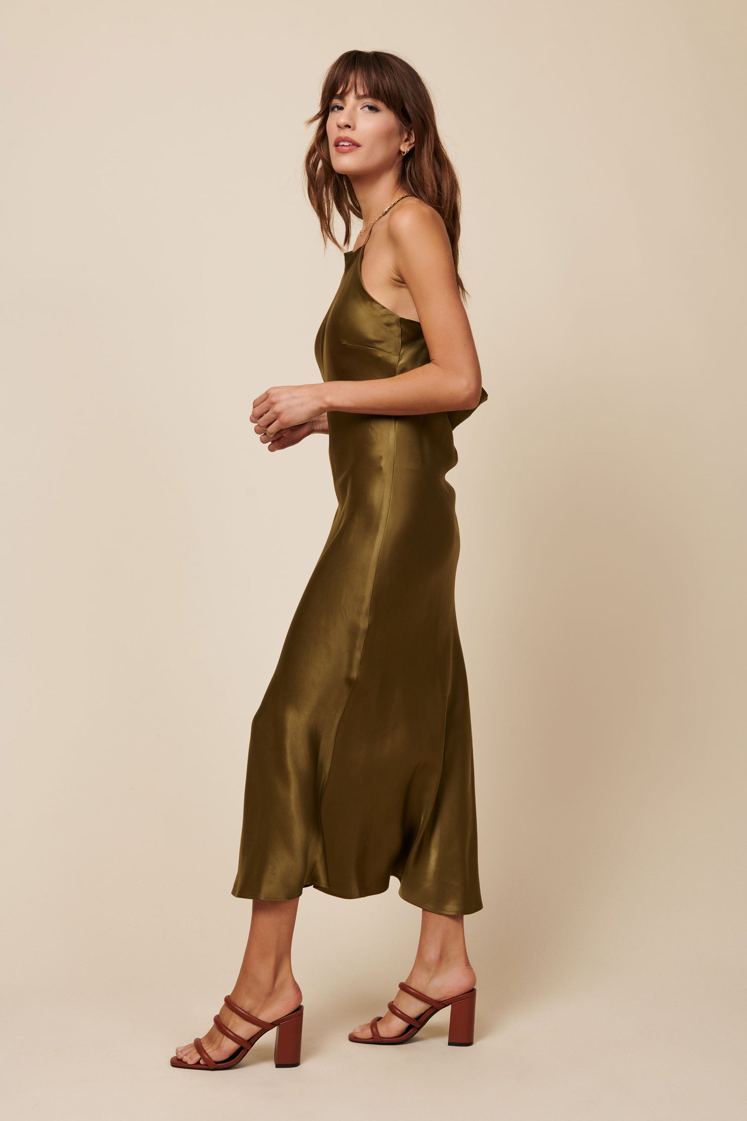 Fiona Dress in Silky Hunter
