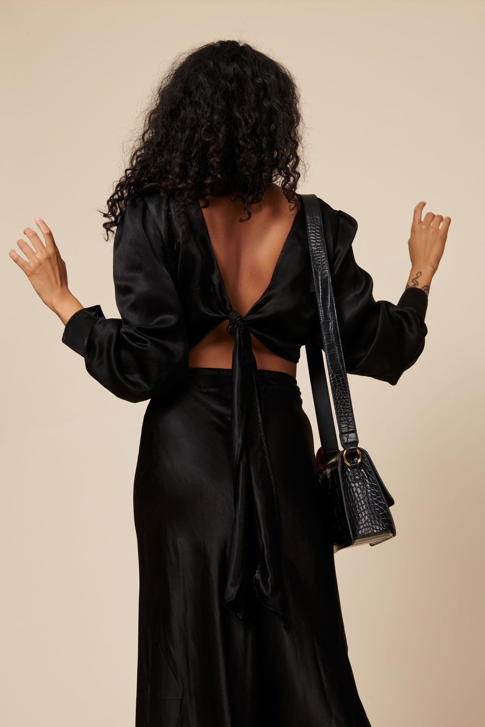 Lauren Top in Silky Black - Whimsy & Row