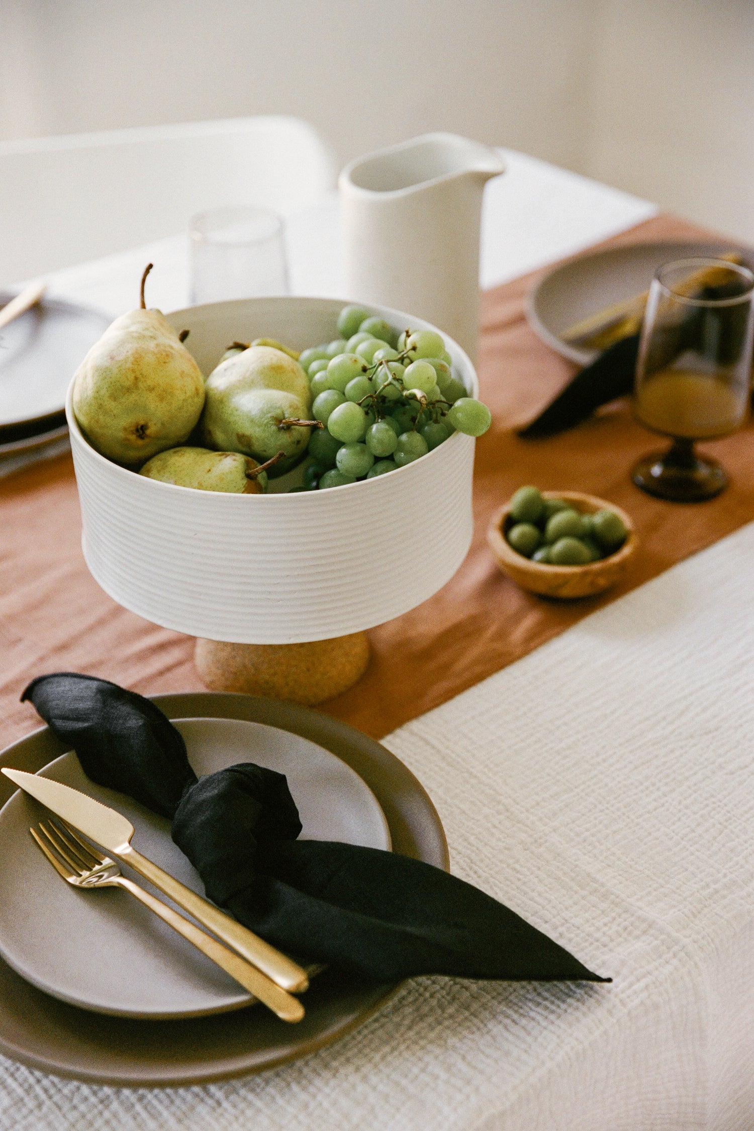 Linen Table Runner in Tan