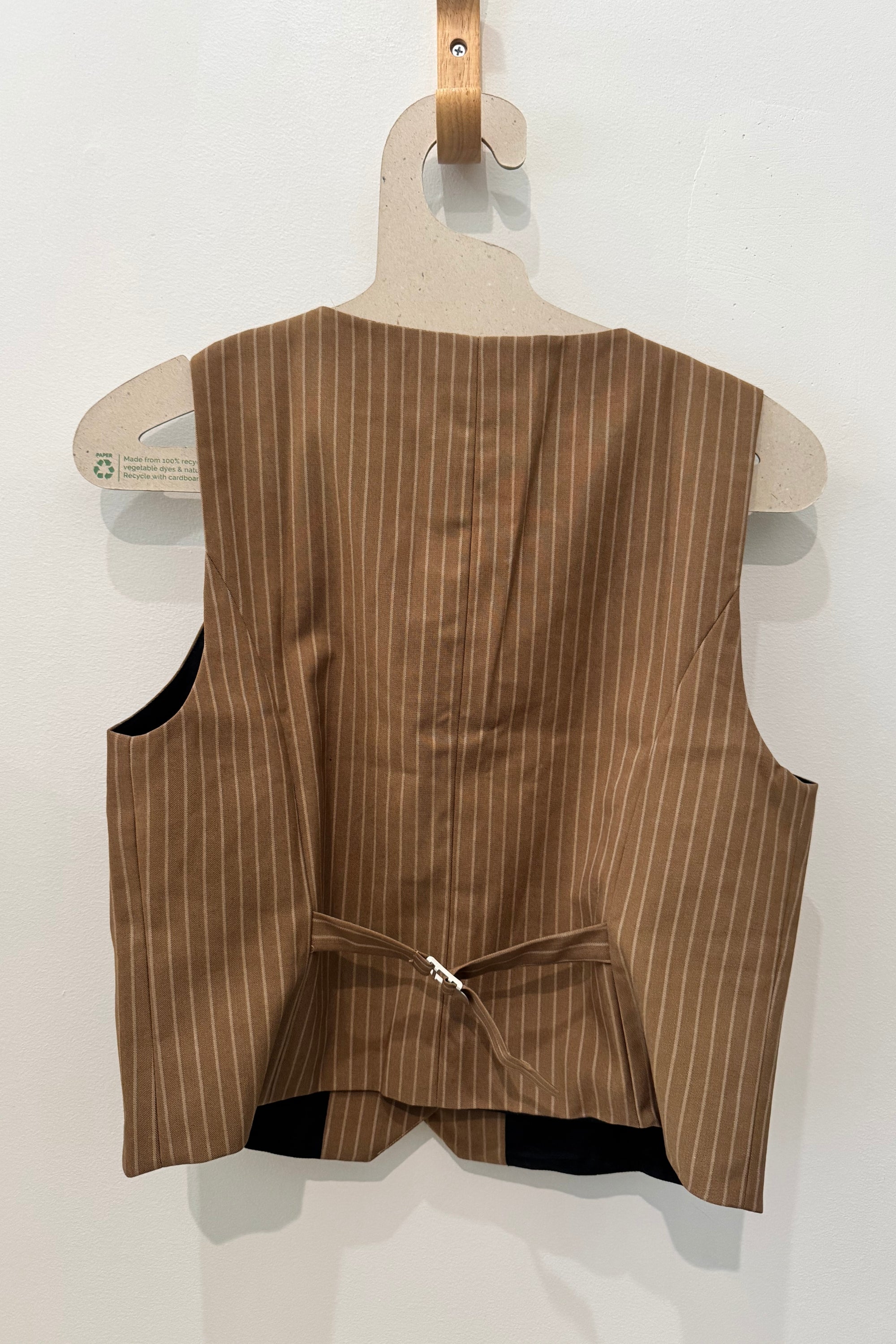 Sample Sale Bowie Vest in Tan Stripe - Whimsy & Row