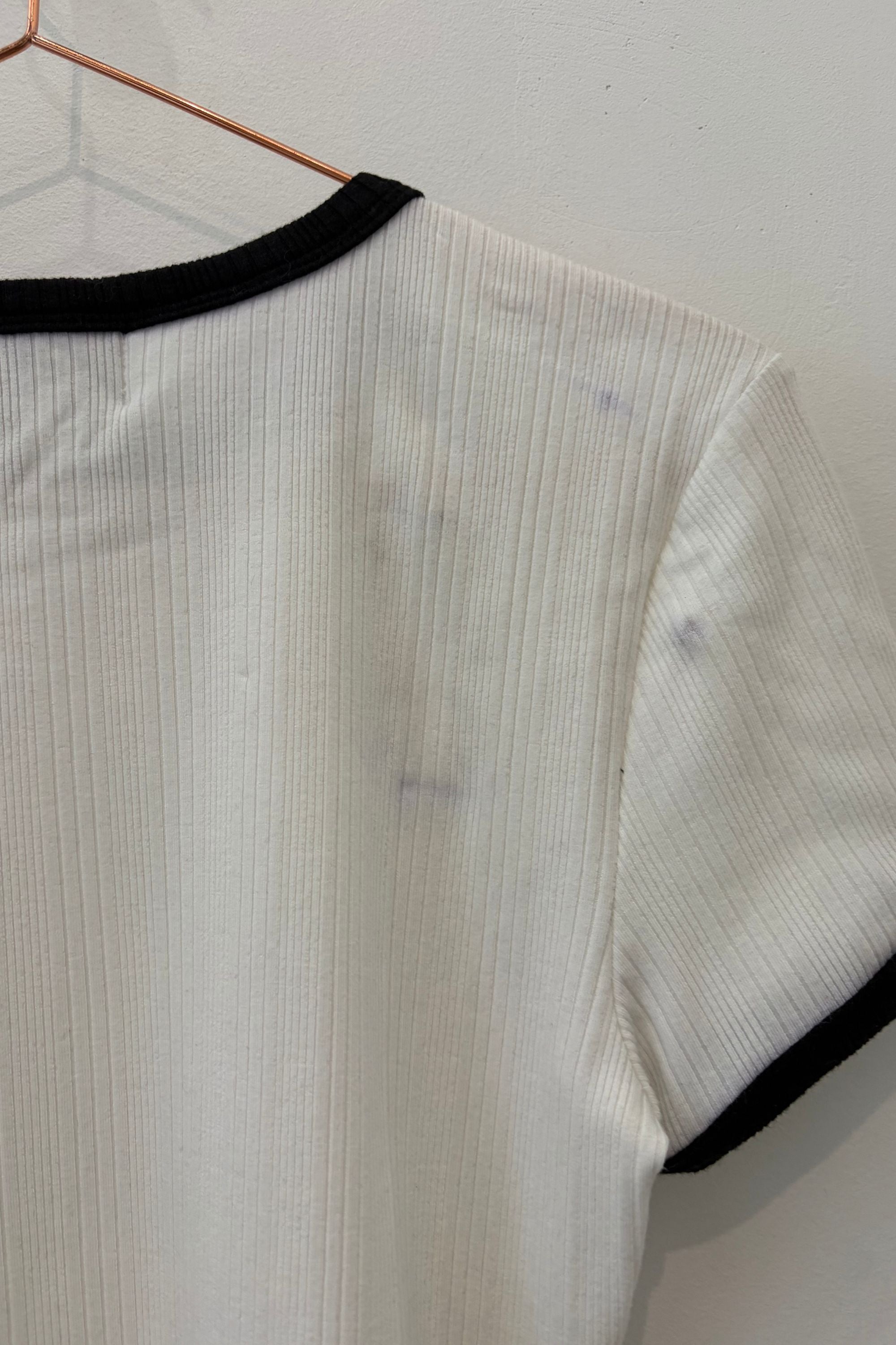 Sample Sale Nicole Top in White/Black - Whimsy & Row