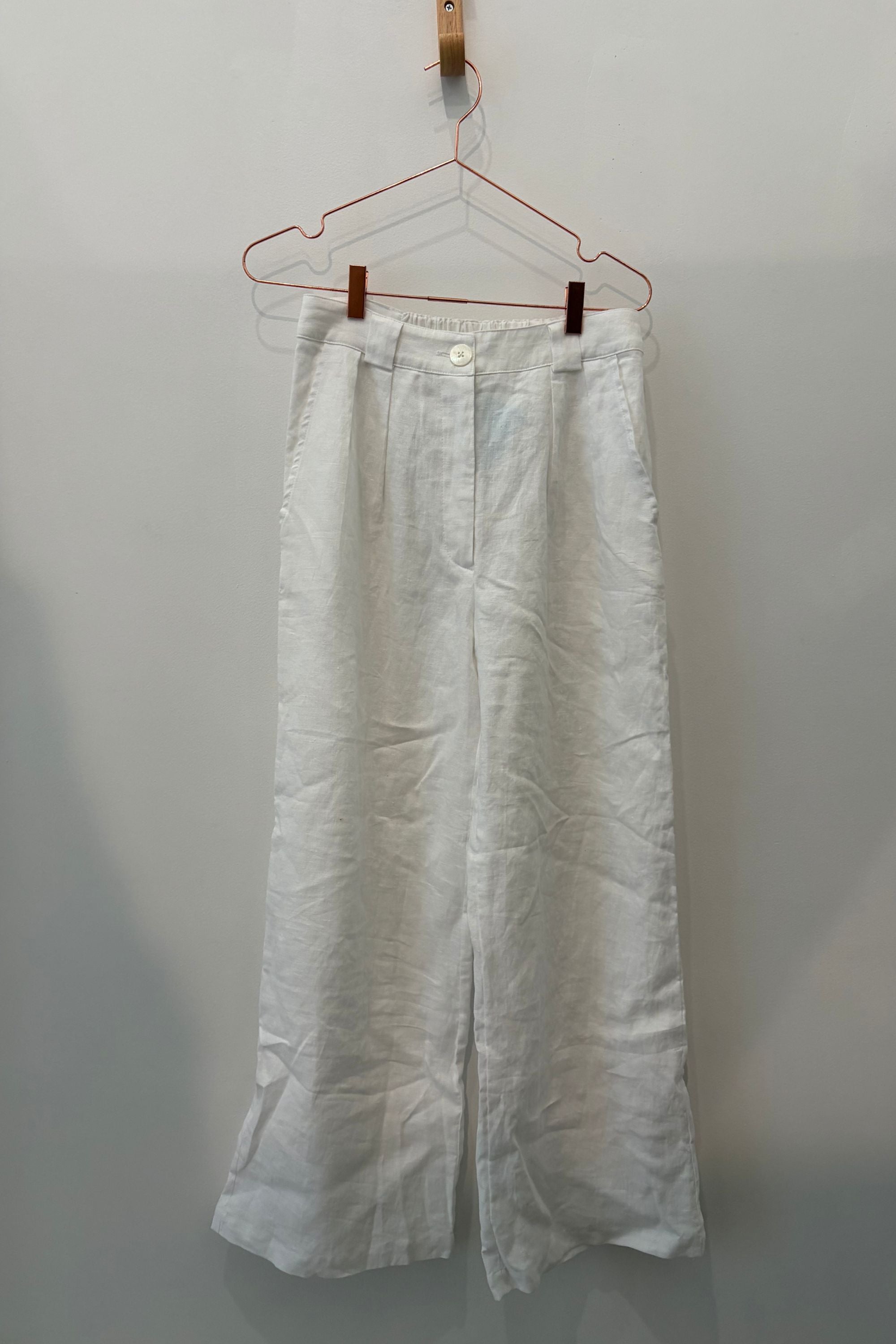 Sample Sale Leanna Pant in White Linen - Whimsy & Row