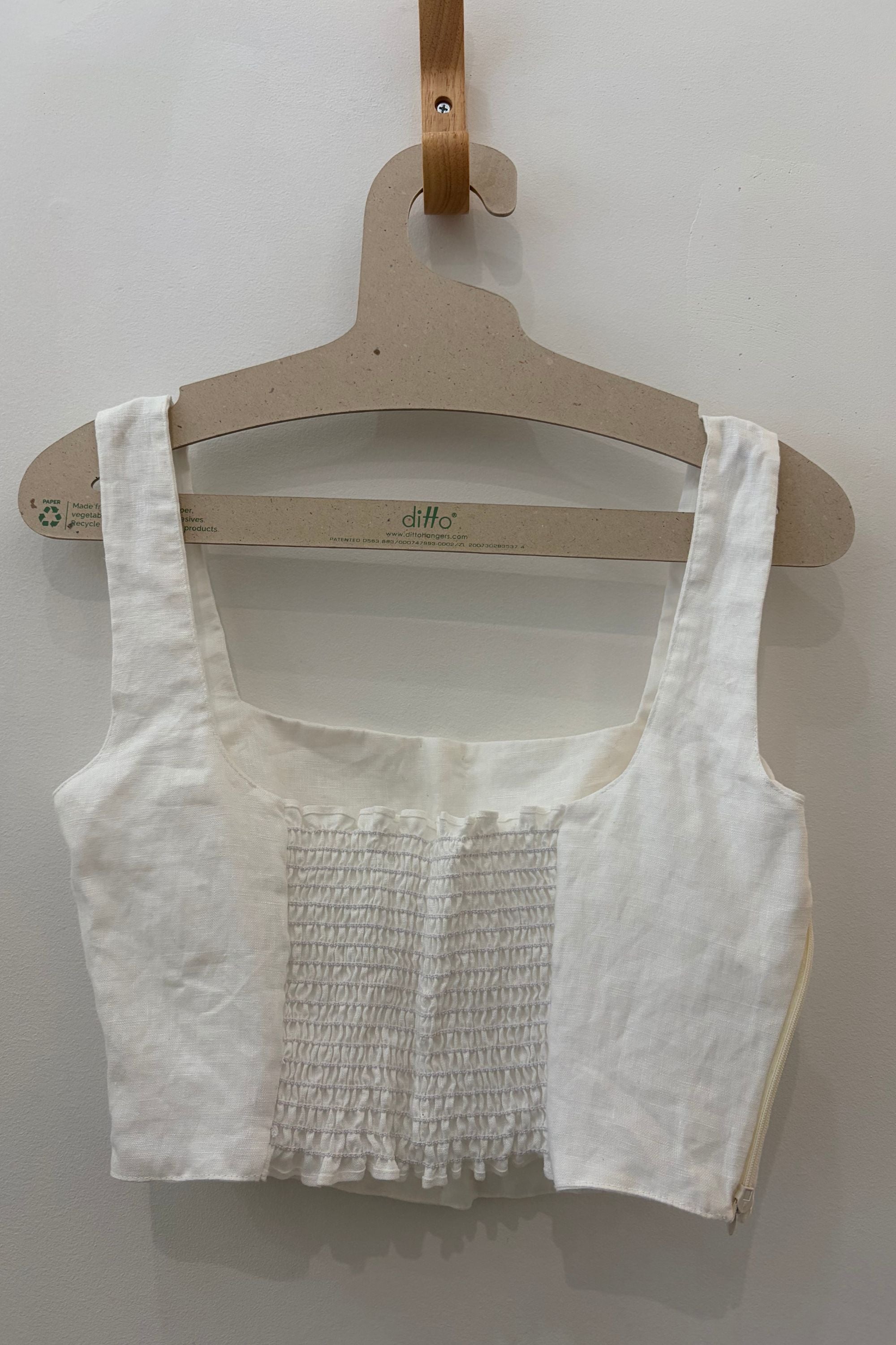 Sample Sale Frankie Linen Top in White - Whimsy & Row
