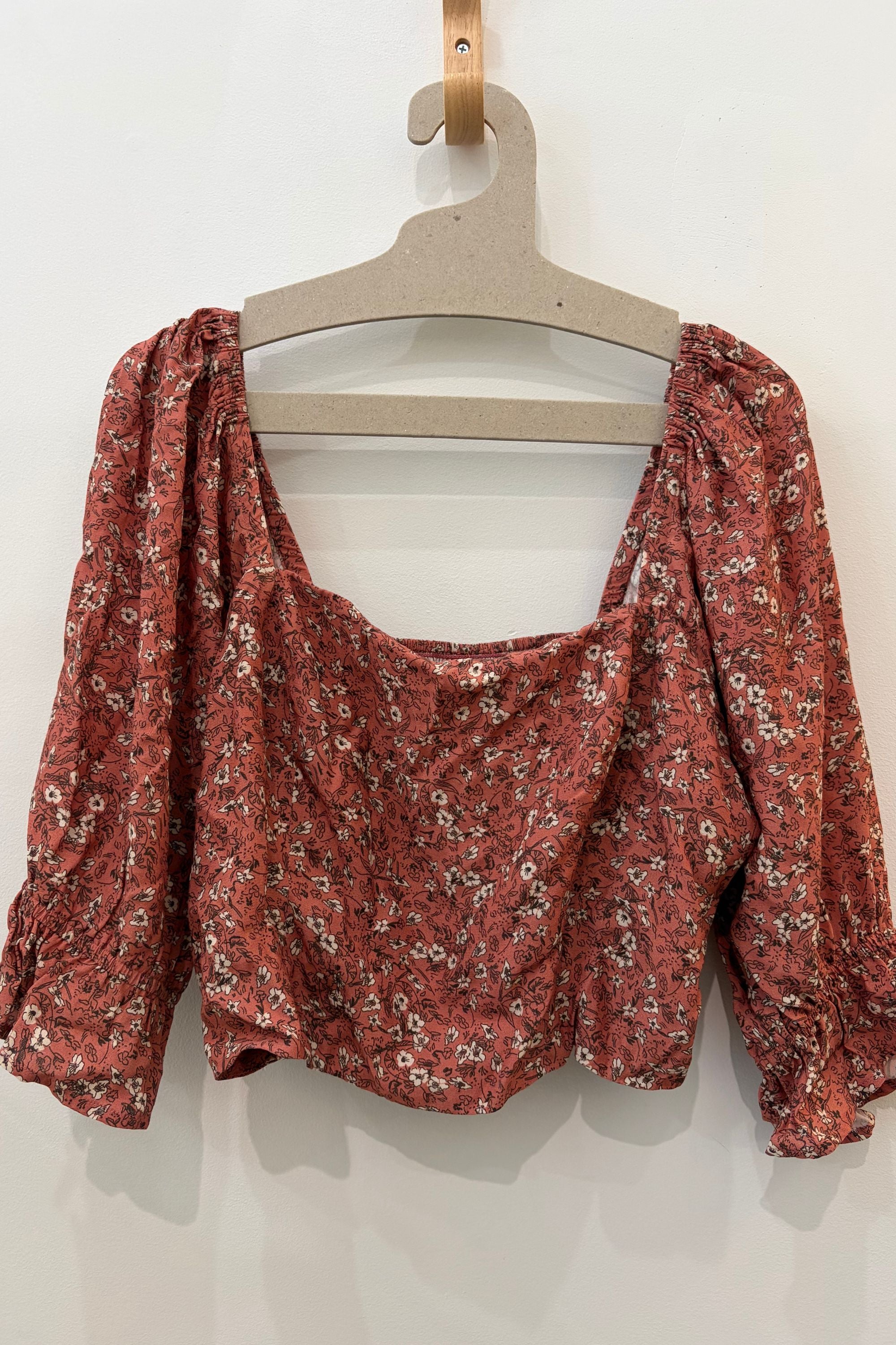 Sample Sale Eden Crop Top in Rhubarb Floral Extended - Whimsy & Row