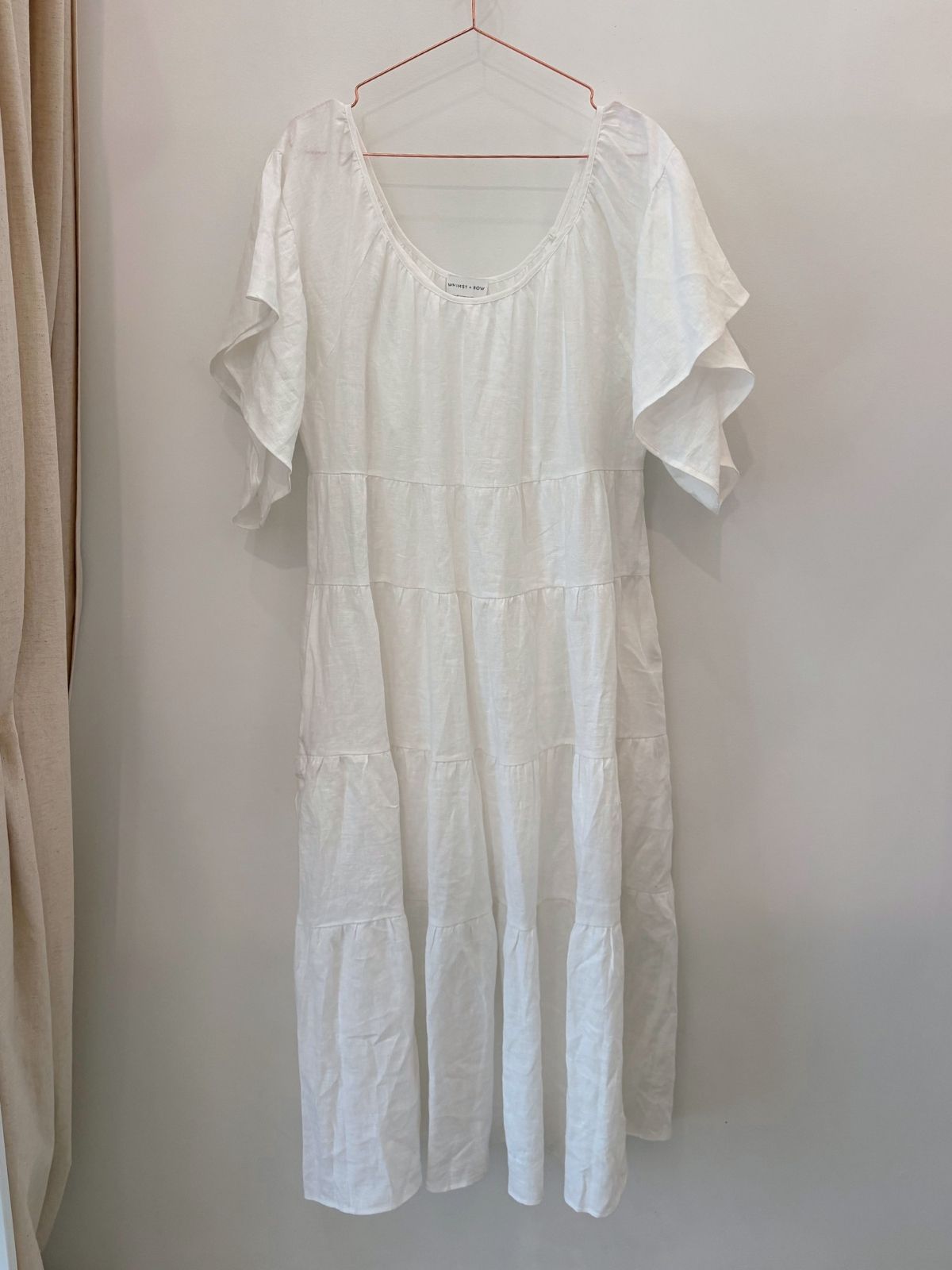 Sample Sale Rachel Dress in White Linen - Whimsy & Row