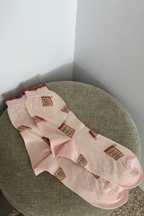 Sample Sale Sardine Socks in Light Pink - Whimsy & Row