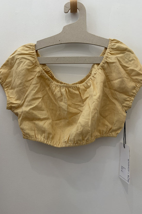 Sample Sale Stella Top in Yellow Linen - Whimsy & Row