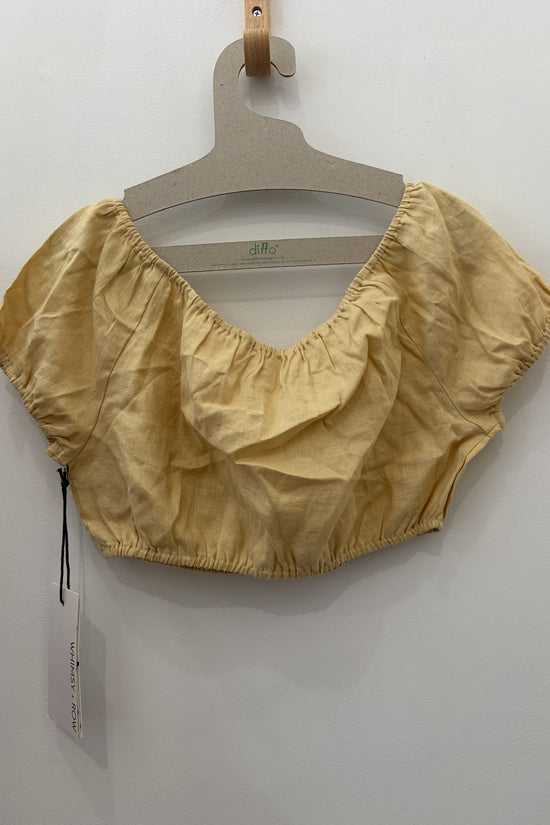 Sample Sale Stella Top in Yellow Linen - Whimsy & Row