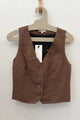Sample Sale Bowie Vest in Chocolate Linen