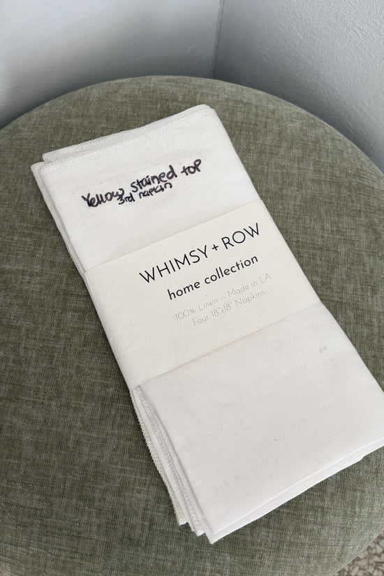 Sample Sale Napkins set of 4 in White Linen - Whimsy & Row