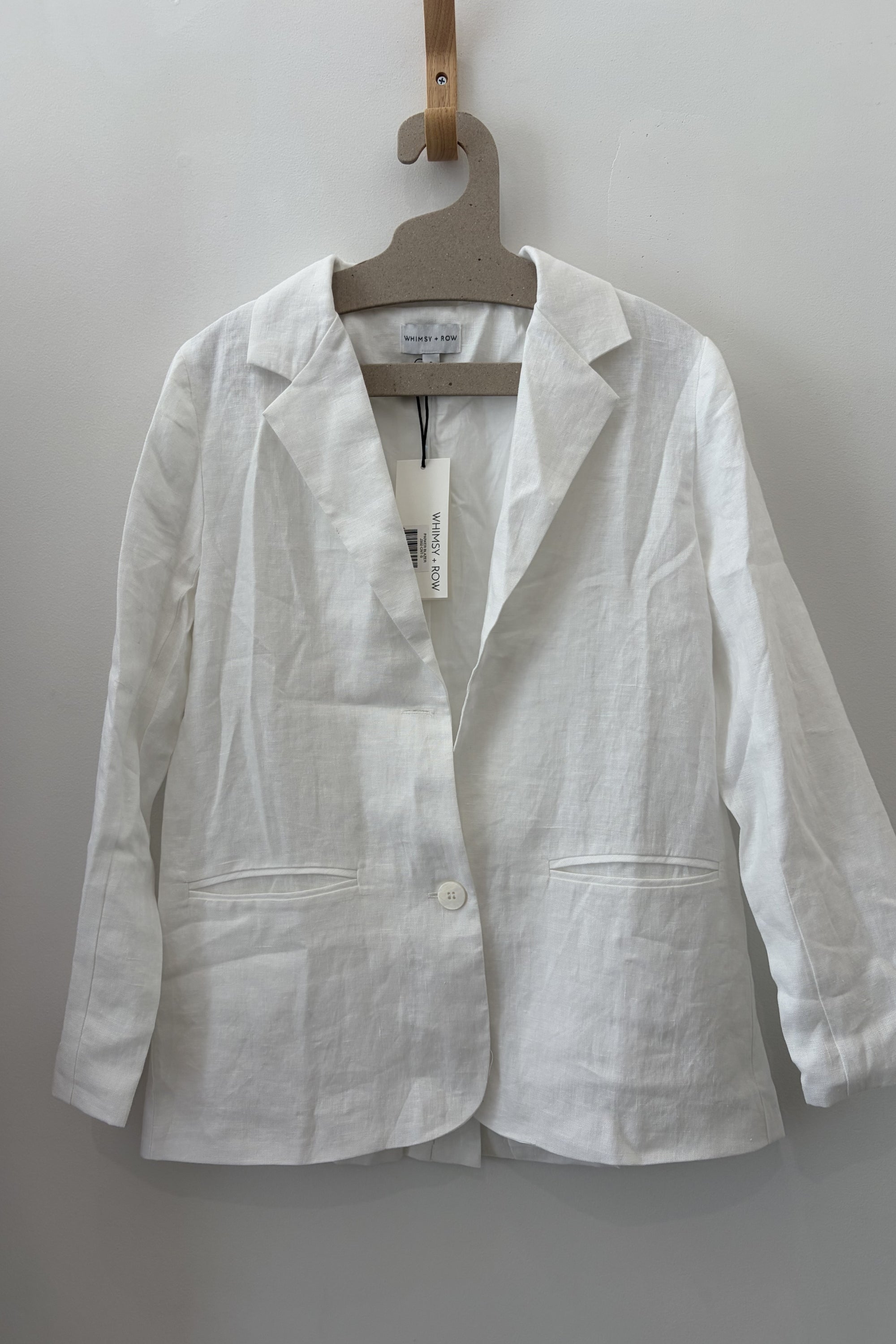Sample Sale Parker Blazer in White Linen - Whimsy & Row