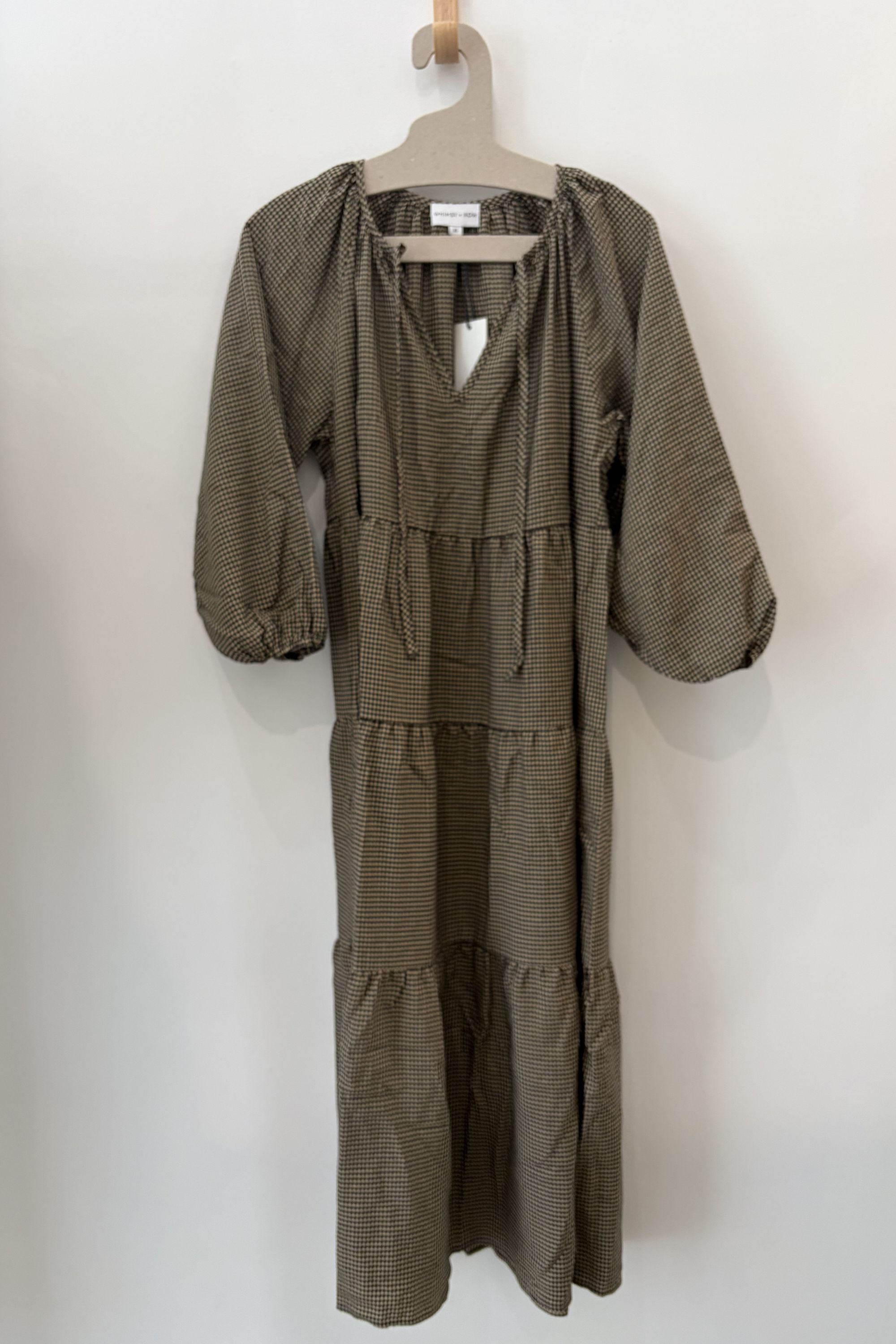 Sample Sale Mandy Dress in Tan Gingham - Whimsy & Row