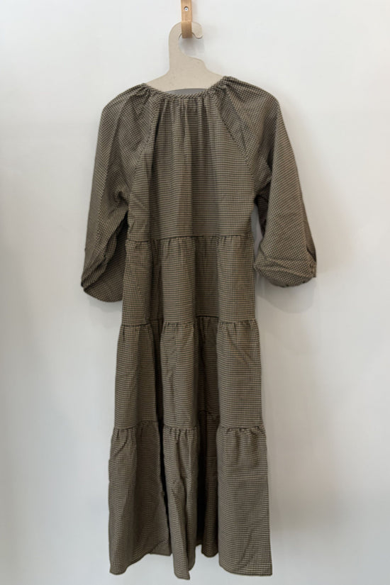 Sample Sale Mandy Dress in Tan Gingham - Whimsy & Row