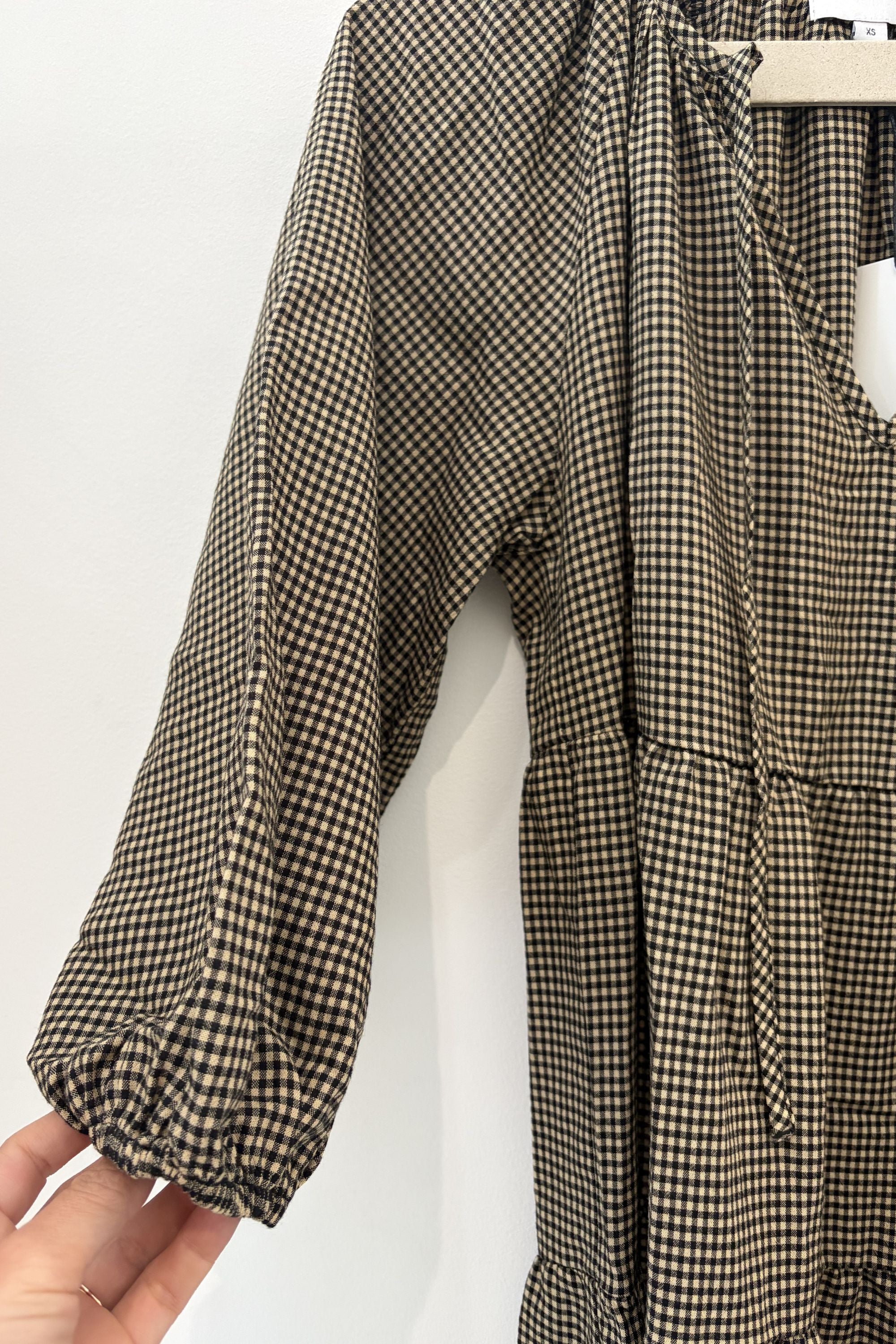 Sample Sale Mandy Dress in Tan Gingham - Whimsy & Row
