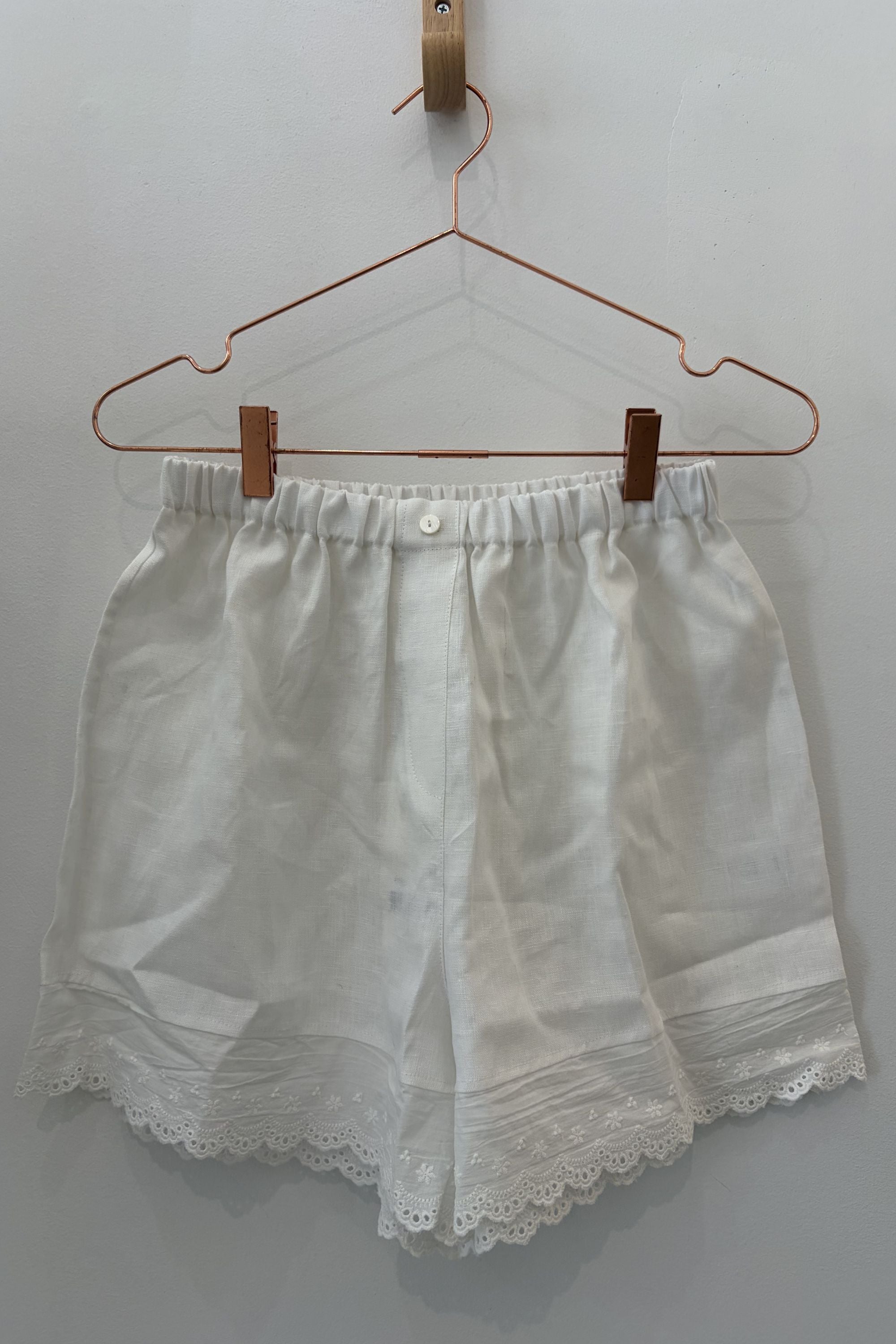 Sample Sale Marissa Boxer Short in White Embroidery - Whimsy & Row