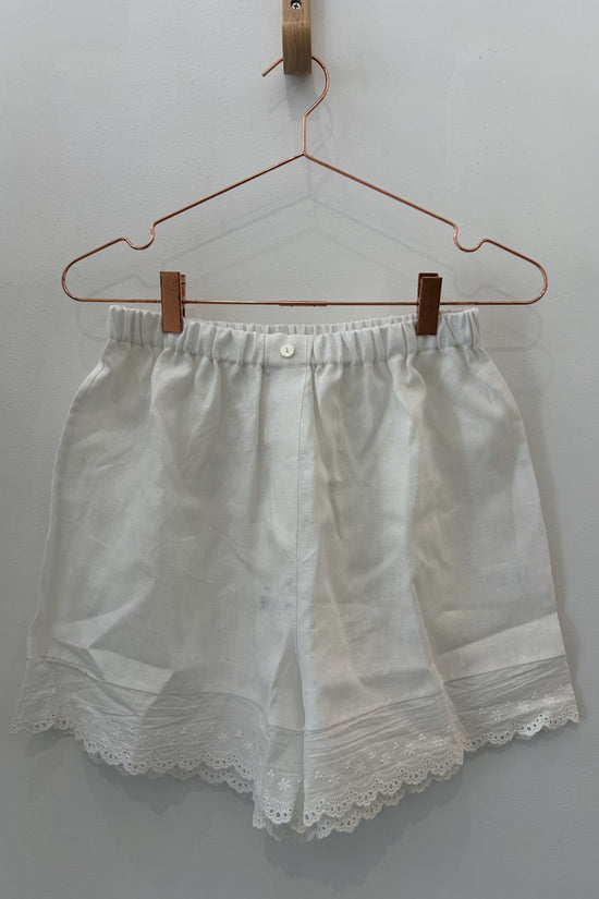 Sample Sale Marissa Boxer Short in White Embroidery - Whimsy & Row