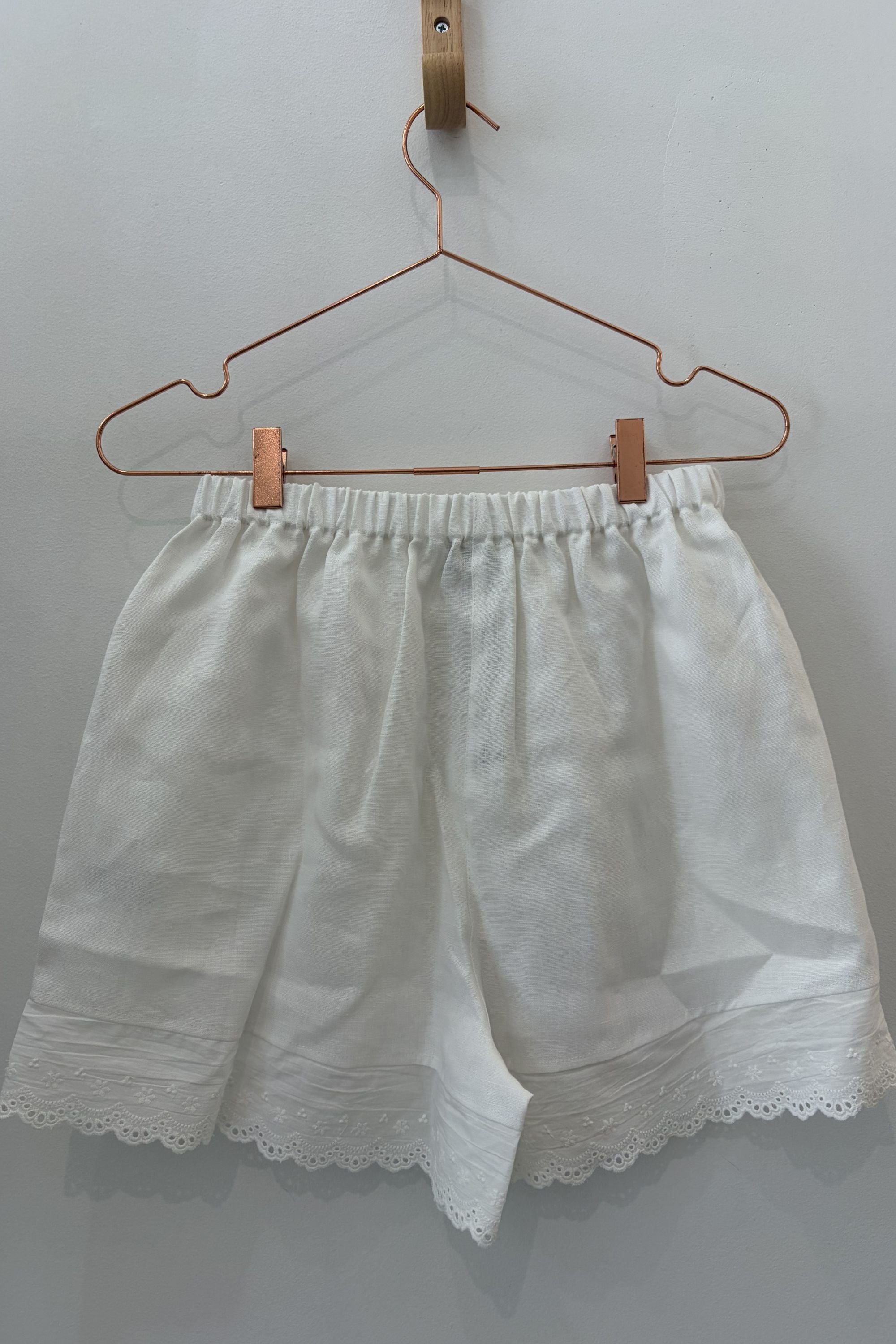 Sample Sale Marissa Boxer Short in White Embroidery - Whimsy & Row