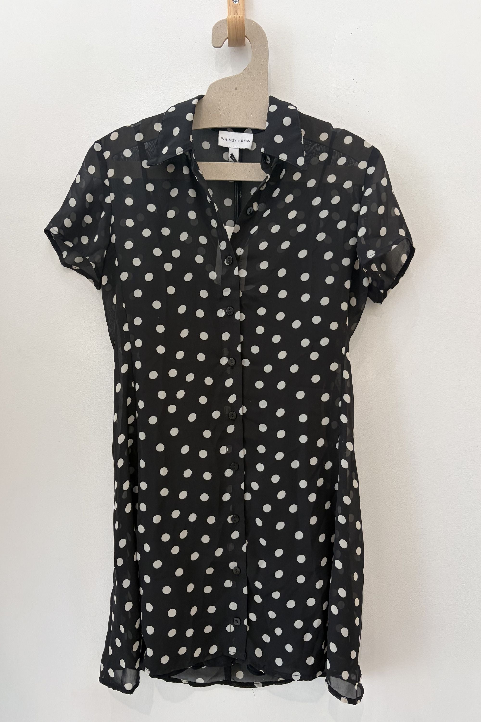 Sample Sale Ronnie Dress in Black Polka Dots - Whimsy & Row