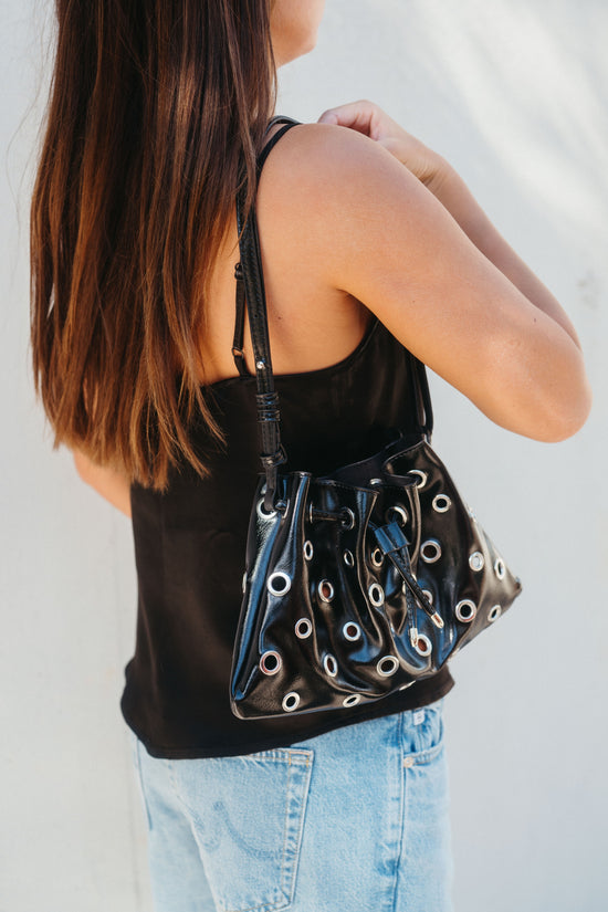 Melie Bianco Paloma Black Recycled Vegan Shoulder Bag - Whimsy & Row