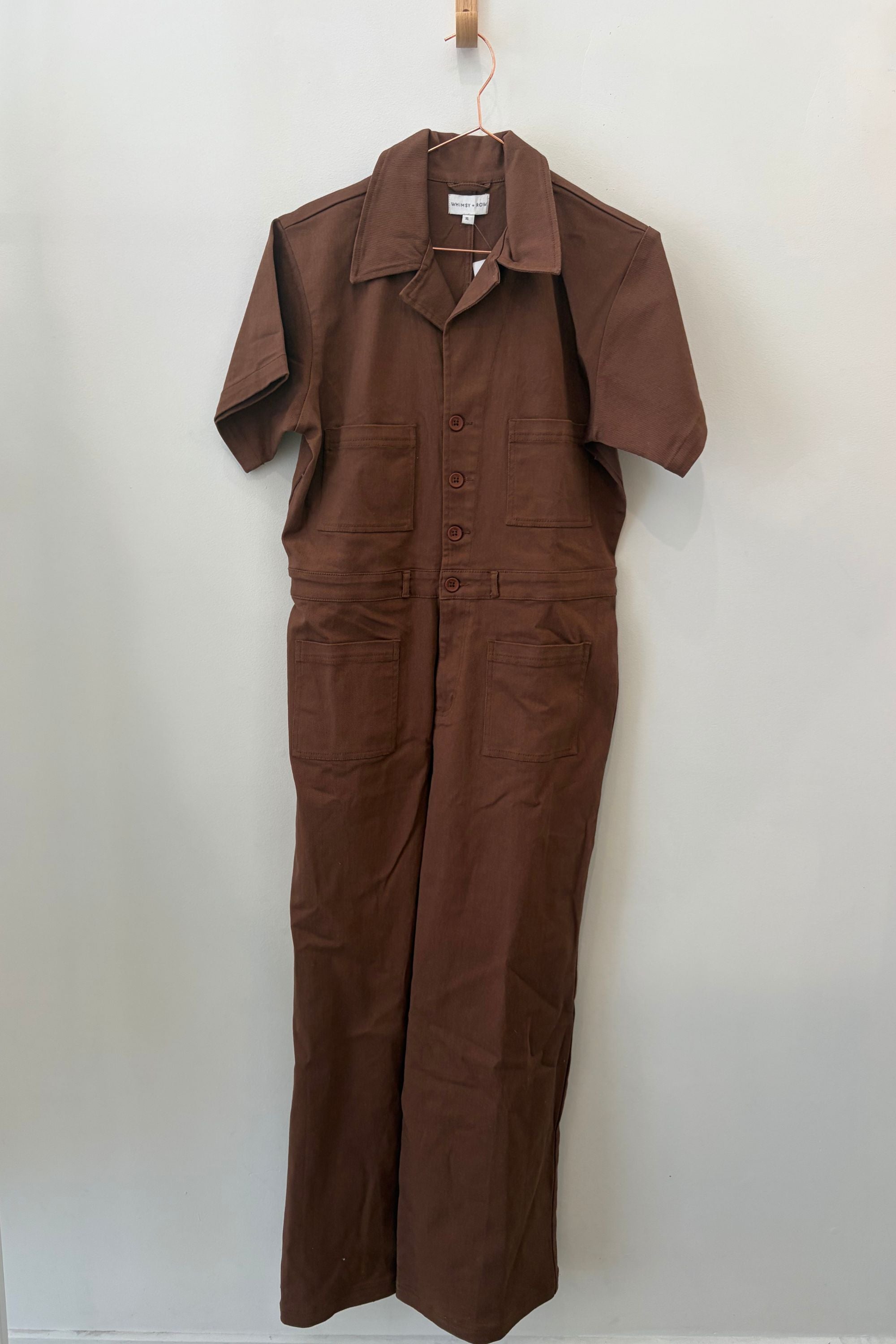 Sample Sale Logan Jumpsuit in Chocolate - Whimsy & Row