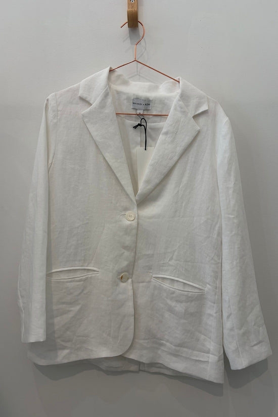 Sample Sale Parker Blazer in White Linen - Whimsy & Row