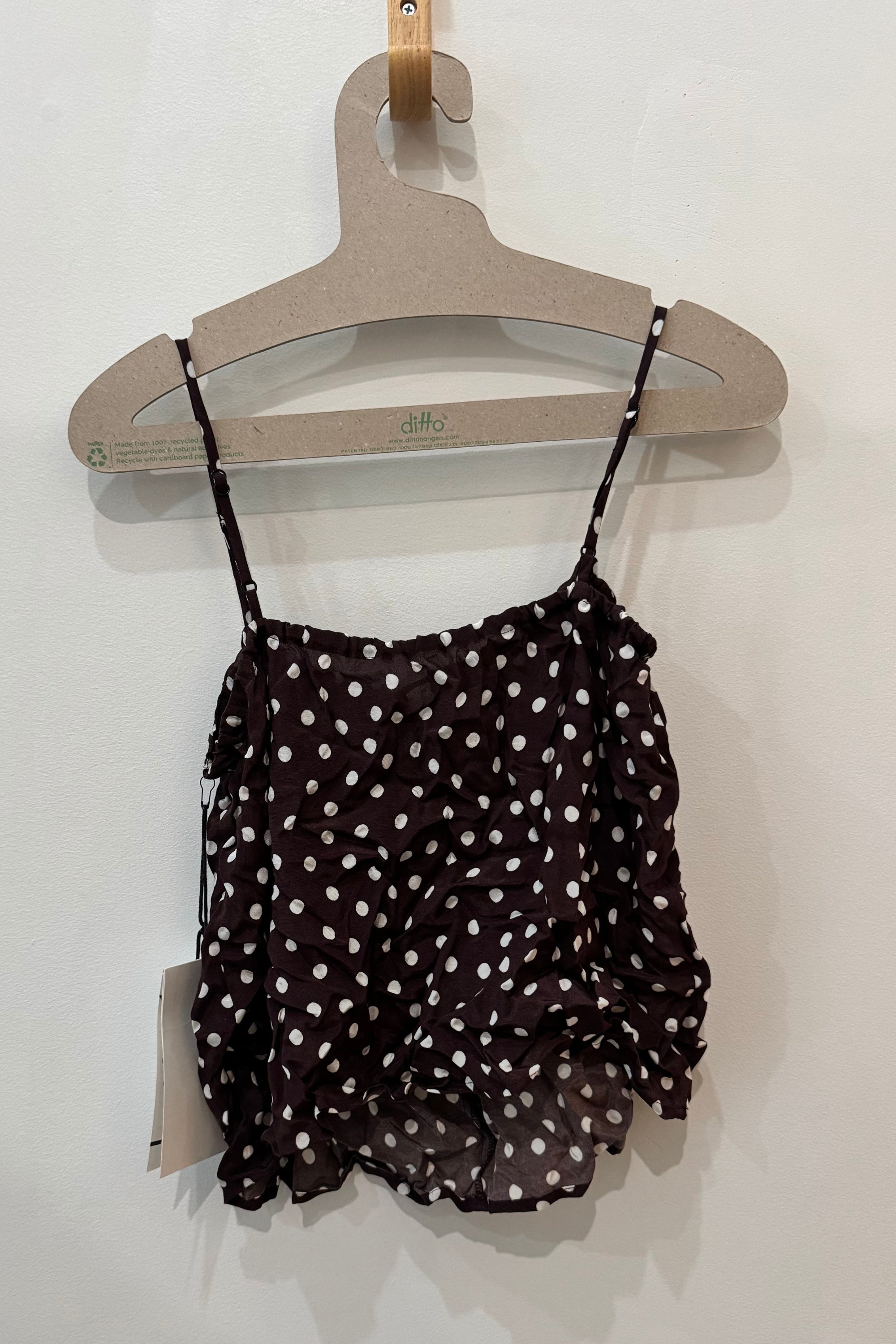 Sample Sale Sofia Top in Brown Polka Dot - Whimsy & Row