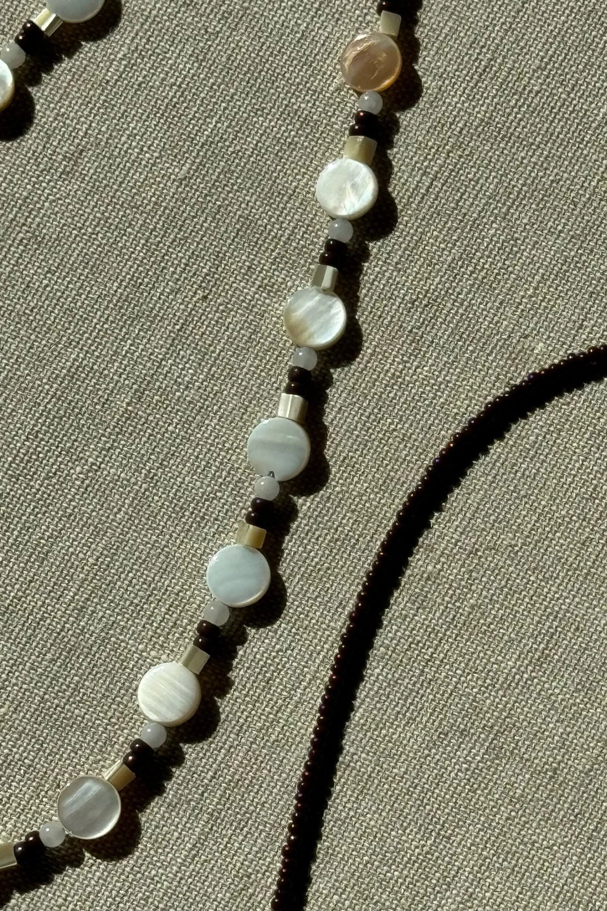 Sea + Pattern Pearl Collage Necklace 18
