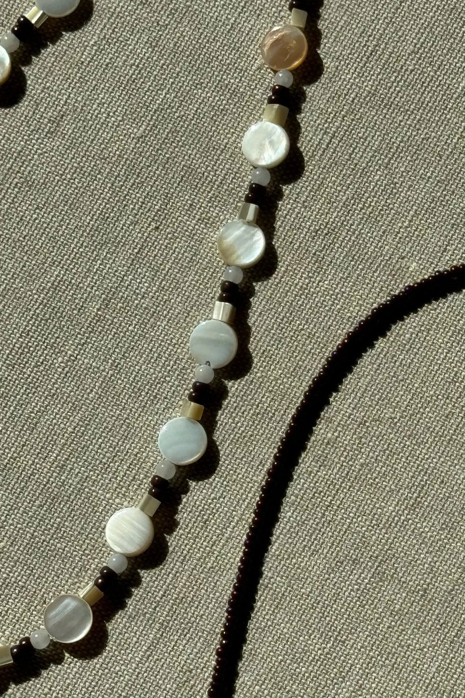 Sea + Pattern Pearl Collage Necklace 18