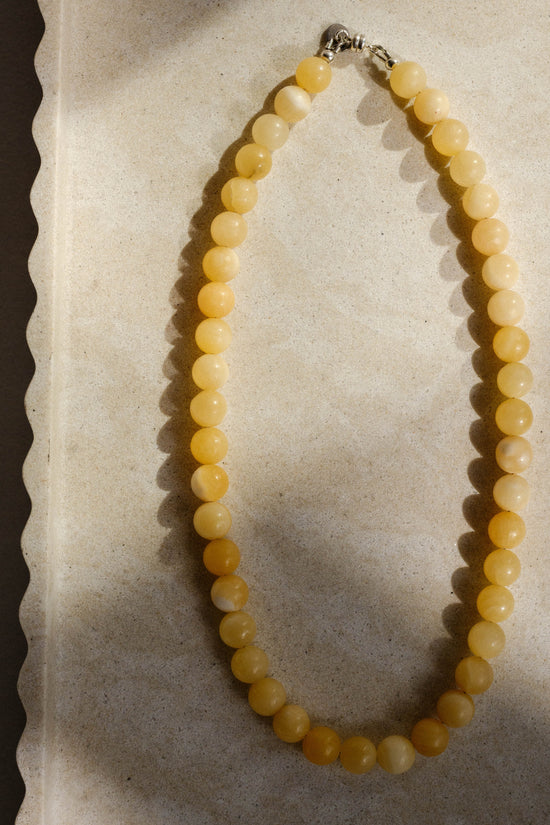Sea + Pattern Yellow Jade Necklace 18