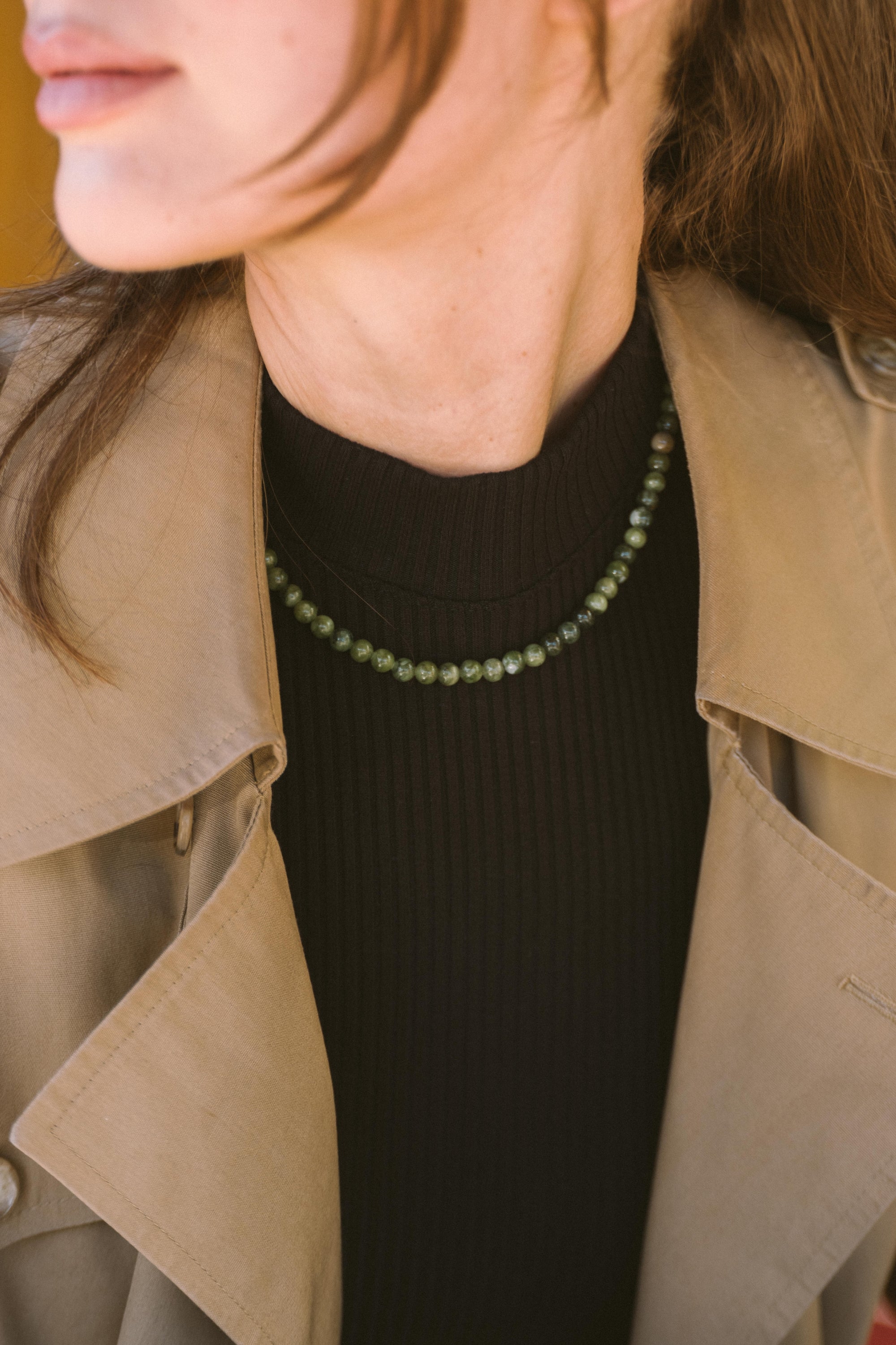 Sea + Pattern Mini Jade Necklace 18