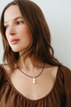 Sea + Pattern Pearl Drop Necklace in Espresso 20
