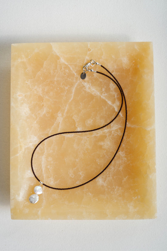 Sea + Pattern Pearl Drop Necklace in Espresso 20