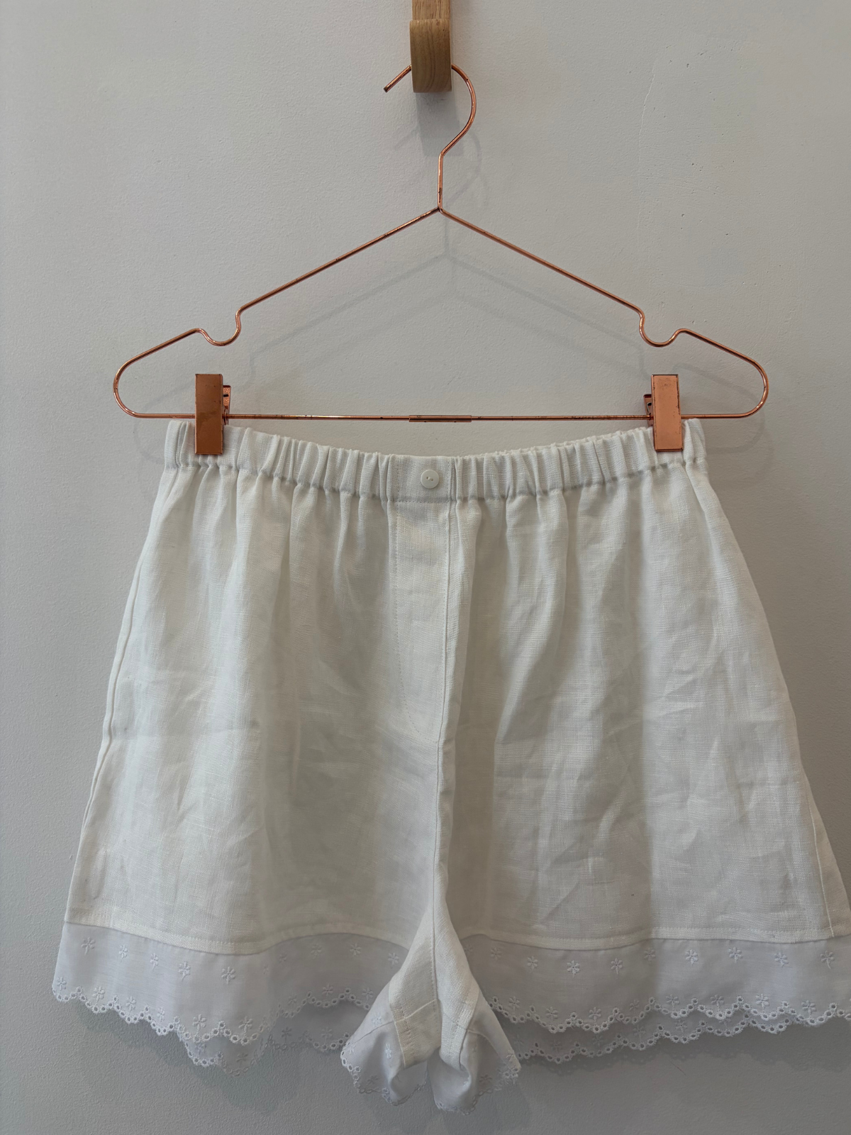 Sample Sale Marissa Boxer Short in White Embroidery - Whimsy & Row