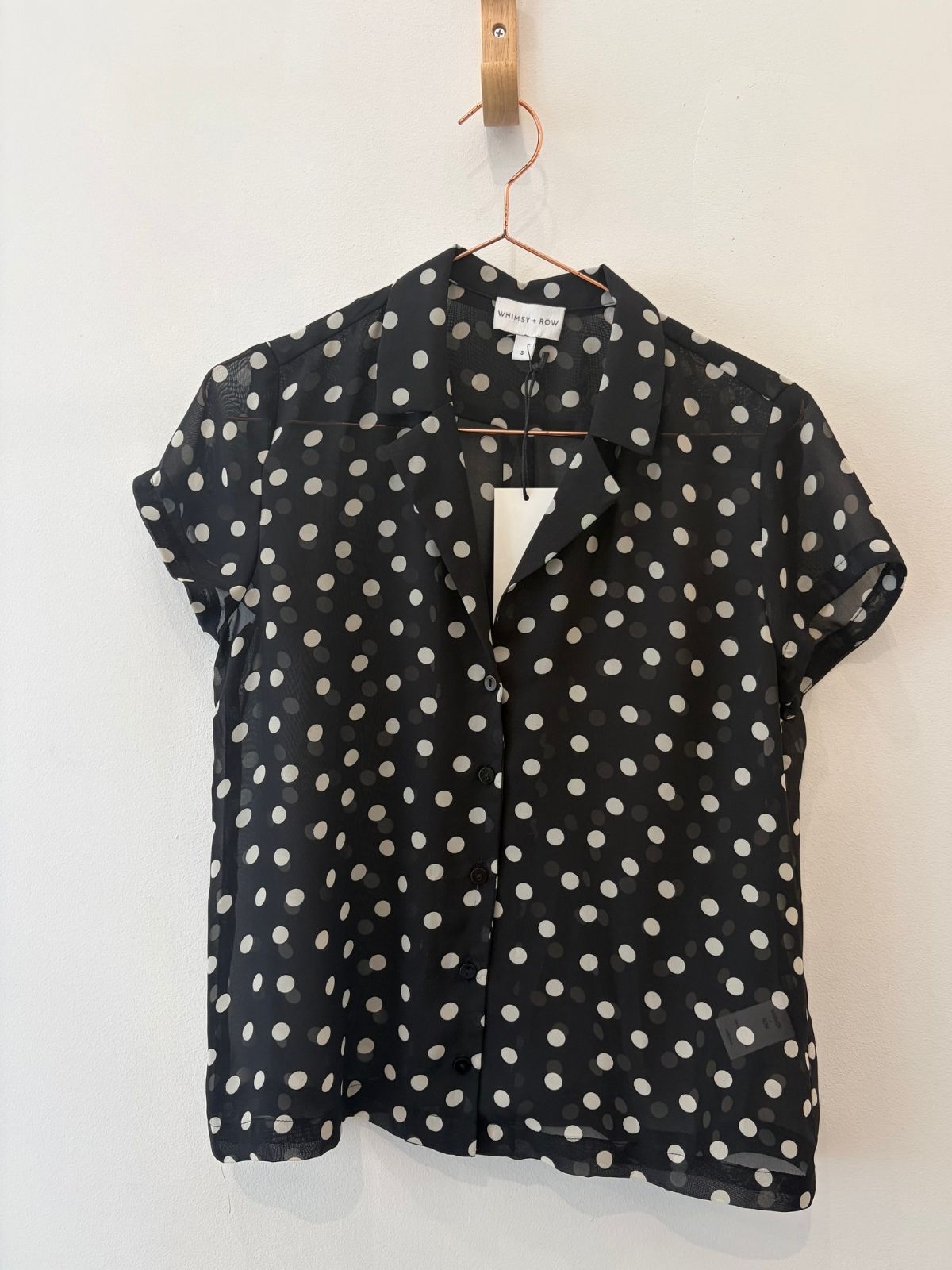 Sample Sale Lena Top in Black Polka Dots - Whimsy & Row
