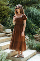Harper Dress in Chocolate Linen
