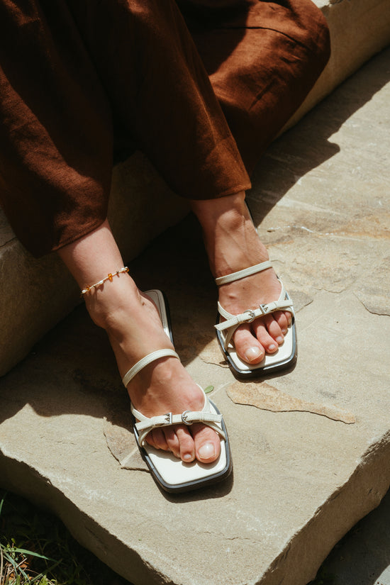 ALOHAS Liko Onix Cream Leather Sandals - Whimsy & Row
