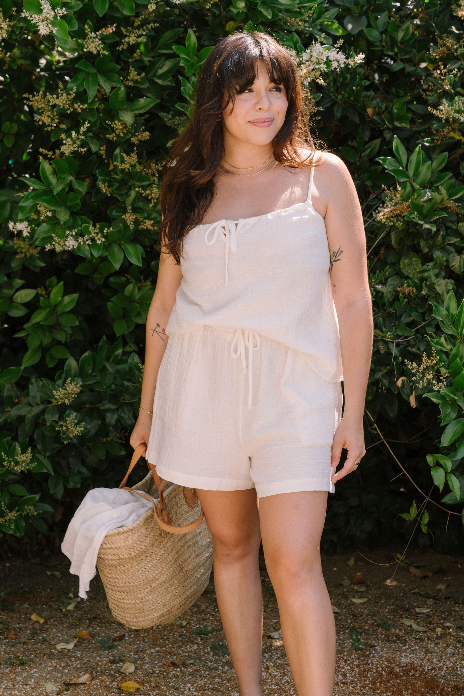 Allison Shorts in Cream Gauze